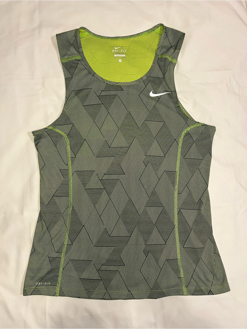 Nike Dri-Fit Mens Tank Top Neon Green - Size Small